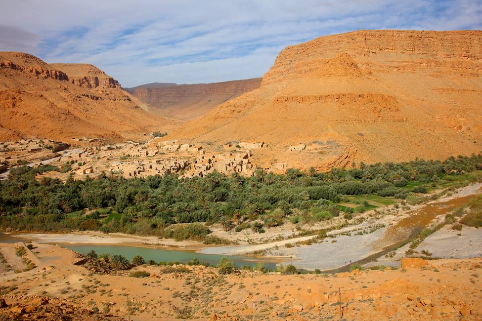 Paysage de la vallée du Ziz proche d'Errachidia au Maroc