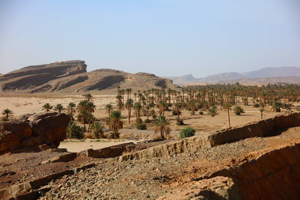 Paysage de la vallée du Ziz proche de Merzouga au Maroc