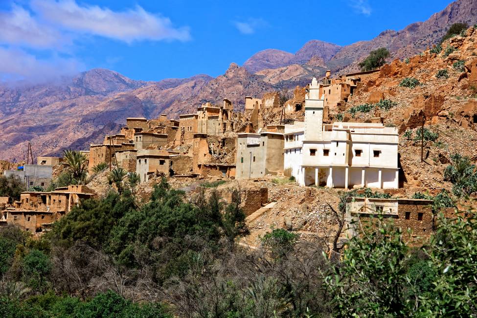 Village de la vallée d'Ammelne à Tafraoute au Maroc
