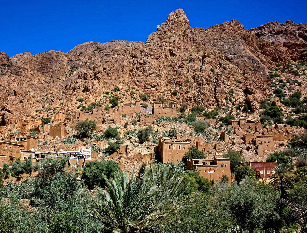 Paysage de montagnes à Tafraoute dans l'anti-Atlas au Maroc