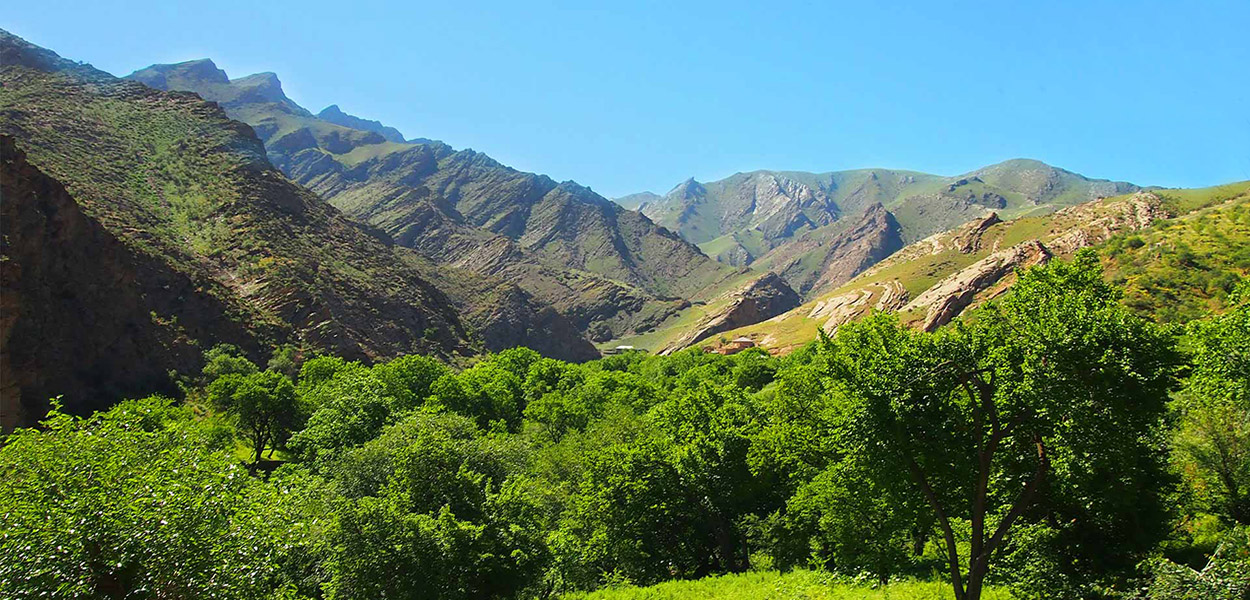 Paysage de la vallée de Fergana au coeur de l'Ouzbékistan