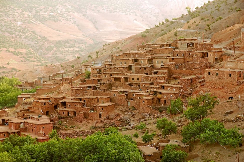 Maroc village en pisé ait bougmez